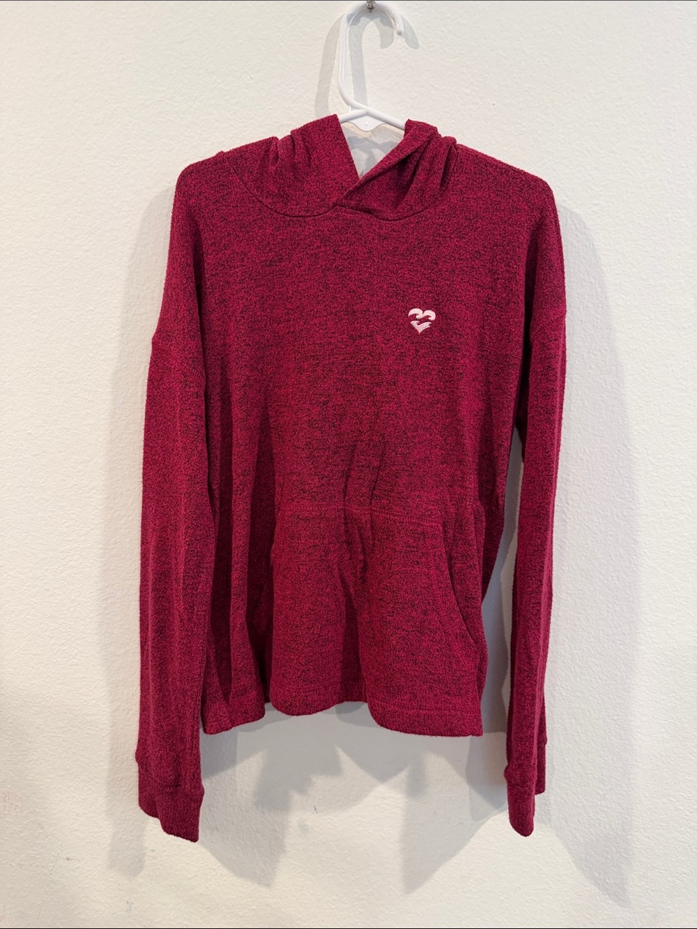 Roxy Girls' Marled Wine Red Hooded Pullover